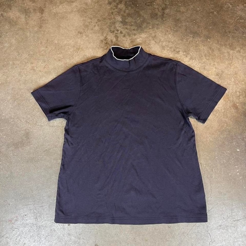Lands' End navy blue mock neck t-shirt Women's Size M
